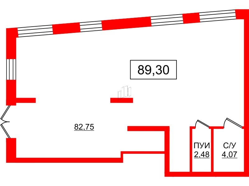 Помещение в ЖК NEWПИТЕР, 89.3 м², 1 этаж