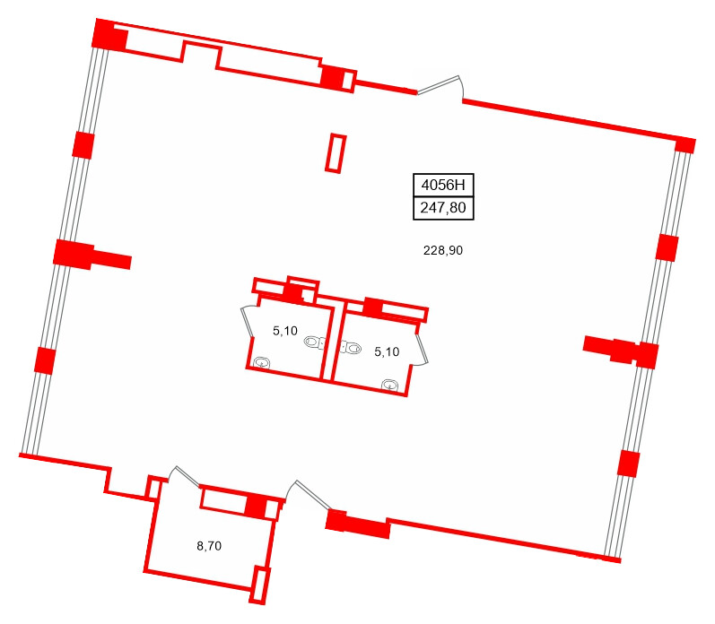 Помещение в ЖК VALO, 170.9 м², 3 этаж