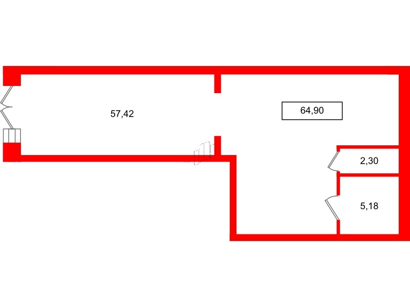 Помещение в ЖК NEWПИТЕР, 64.9 м², 1 этаж