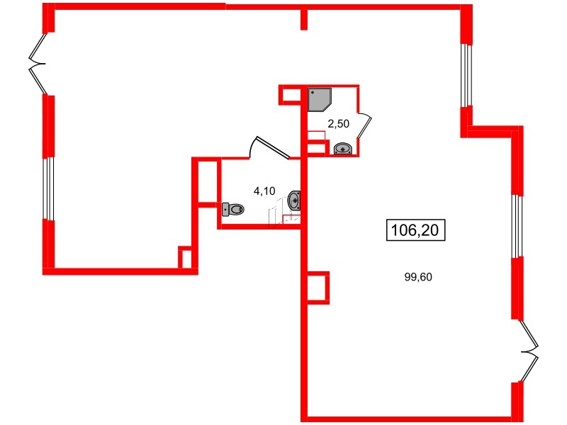 Помещение в ЖК Клюква.Парк, 106.2 м², 1 этаж