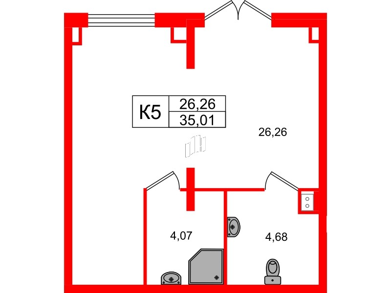 Помещение в ЖК Дубровка Парк., 35.01 м², 1 этаж