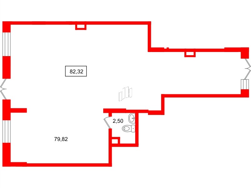 Помещение в ЖК Рождественский квартал, 82.32 м², 1 этаж