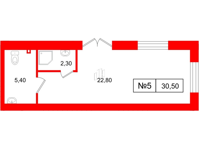 Помещение в ЖК Большая Охта., 30.5 м², 1 этаж