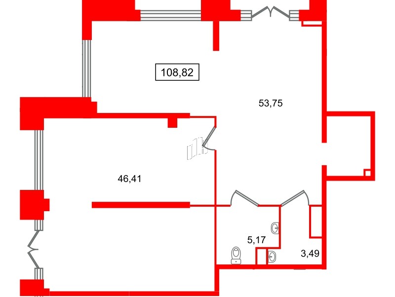 Помещение в ЖК Цивилизация на Неве, 108.82 м², 1 этаж