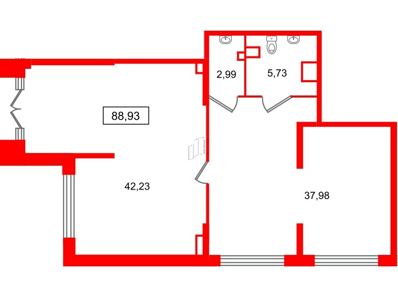 Помещение в ЖК Цивилизация на Неве, 88.93 м², 1 этаж
