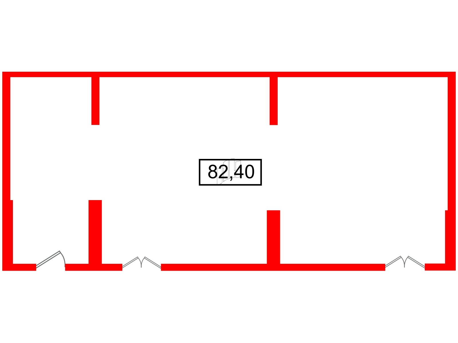 Помещение в ЖК Вертикаль на Лесной., 82.4 м², -1 этаж