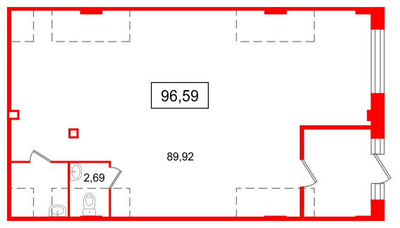 Помещение в ЖК Апарт-отель Well Балтийская, 96.59 м², 1 этаж