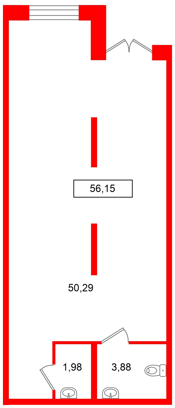 Помещение в ЖК Имена, 56.15 м², 1 этаж