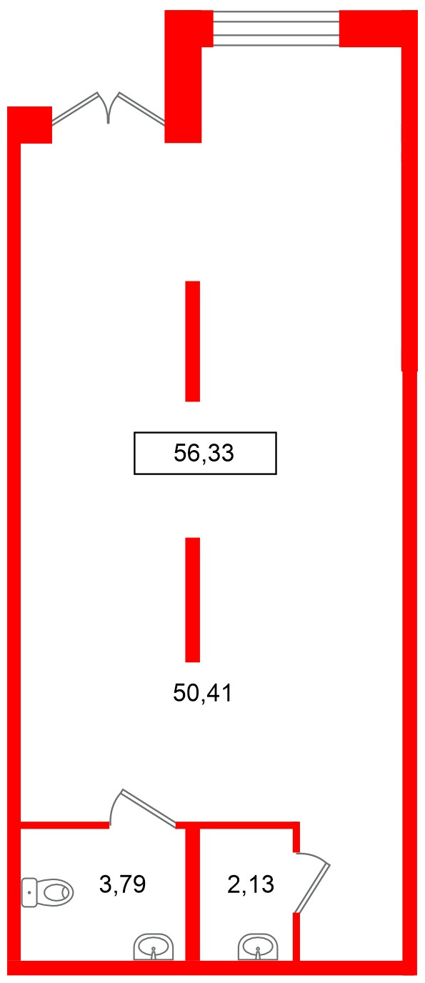 Помещение в ЖК Имена, 56.33 м², 1 этаж