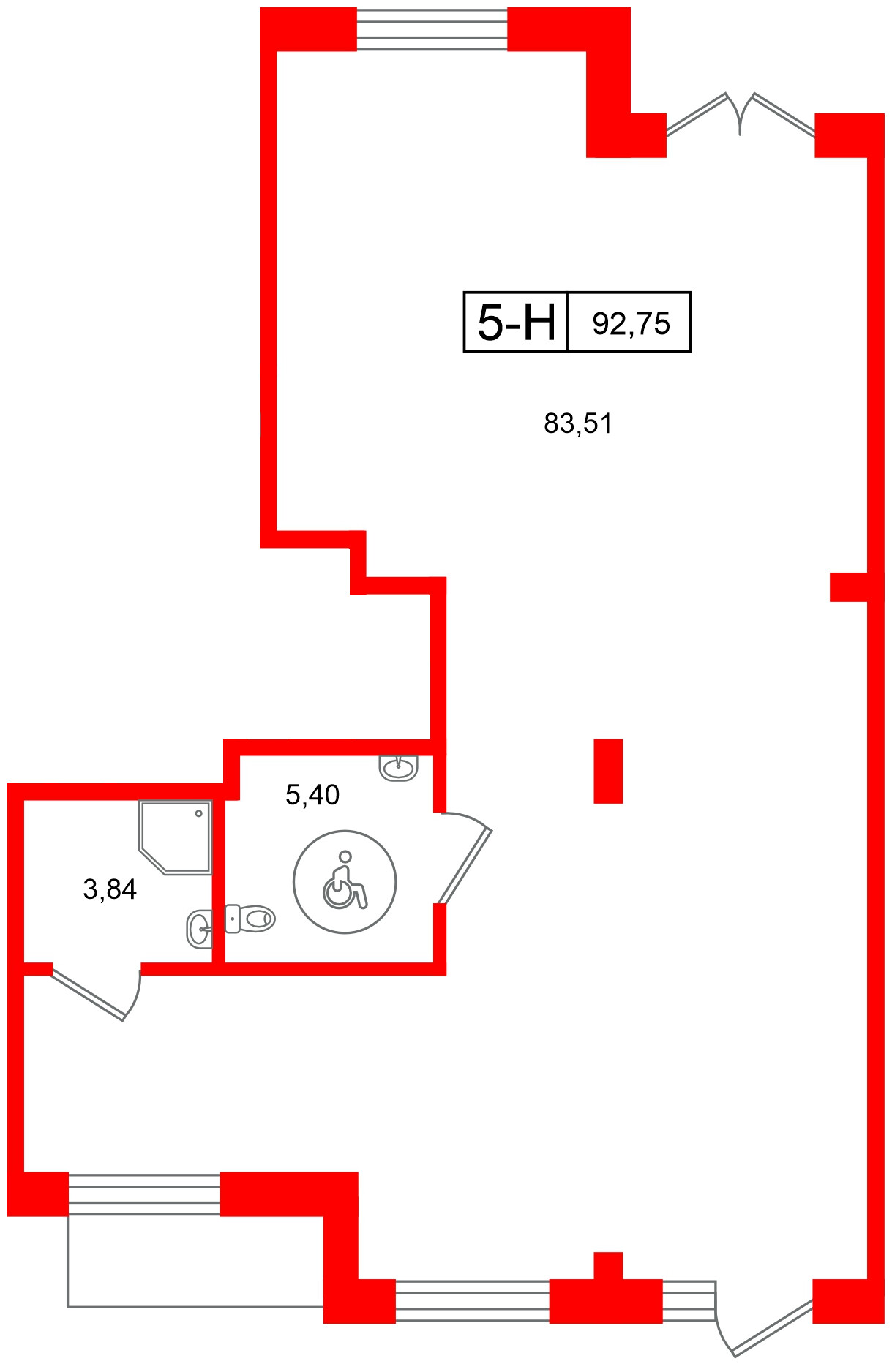 Помещение в ЖК Город спутник Южный., 92.75 м², 1 этаж