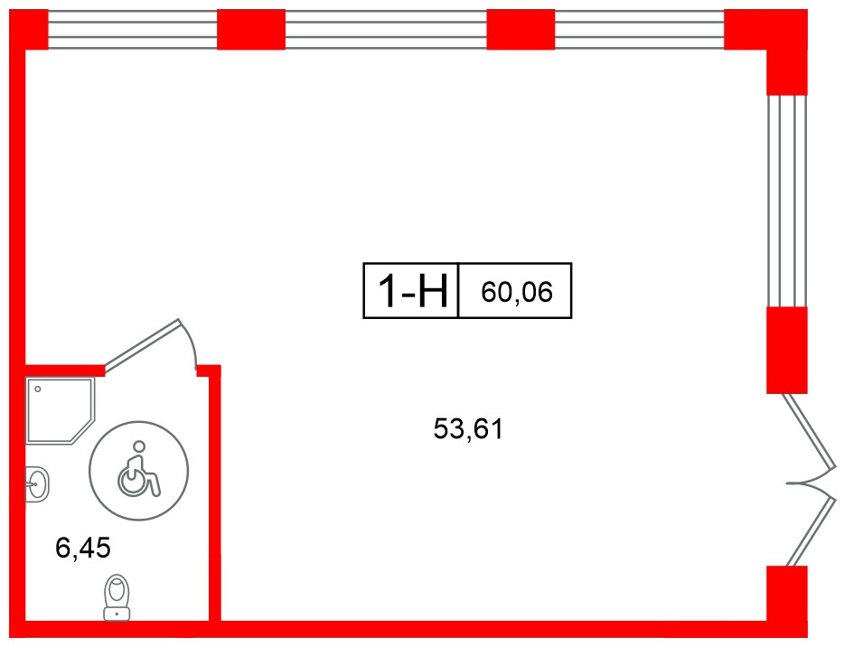 Помещение в ЖК Город спутник Южный., 60.06 м², 1 этаж