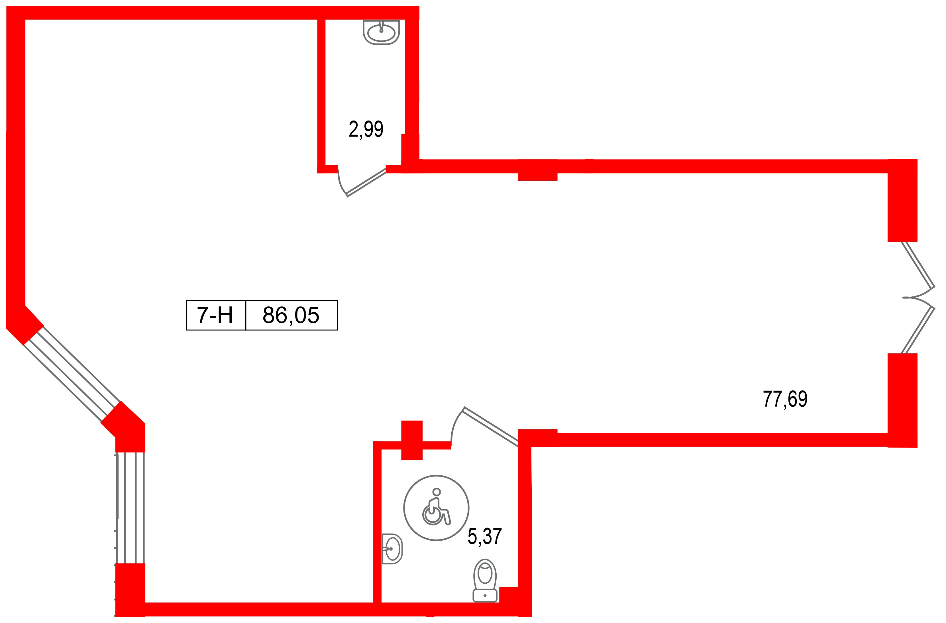 Помещение в ЖК Город спутник Южный., 86.05 м², 1 этаж