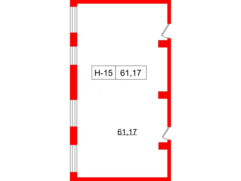 Помещение в ЖК Айди Политех, 61.17 м², 2 этаж