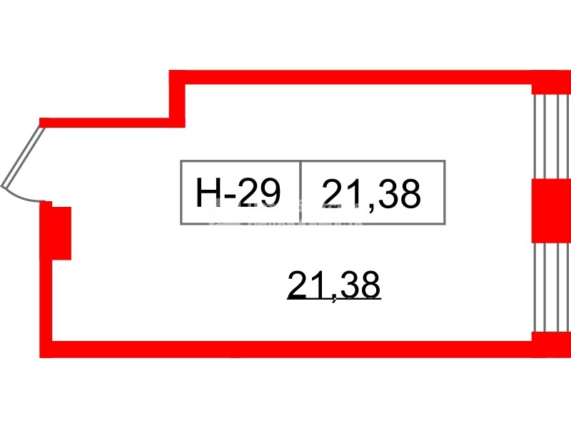 Помещение в ЖК Айди Политех, 21.38 м², 2 этаж