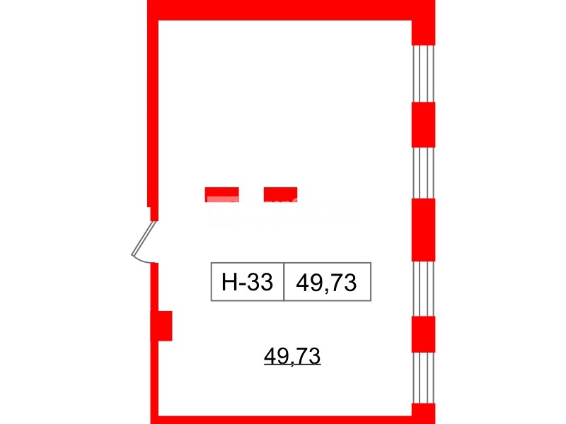 Помещение в ЖК Айди Политех, 49.73 м², 2 этаж