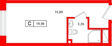 Апартаменты в ЖК «Нигилист», студия, 19.06 м², 10 этаж