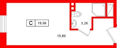 Апартаменты в ЖК «Нигилист», студия, 19.06 м², 10 этаж
