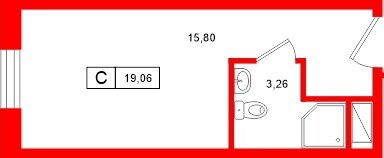 Апартаменты в ЖК «Нигилист», студия, 19.06 м², 10 этаж