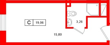 Апартаменты в ЖК «Нигилист», студия, 19.06 м², 11 этаж