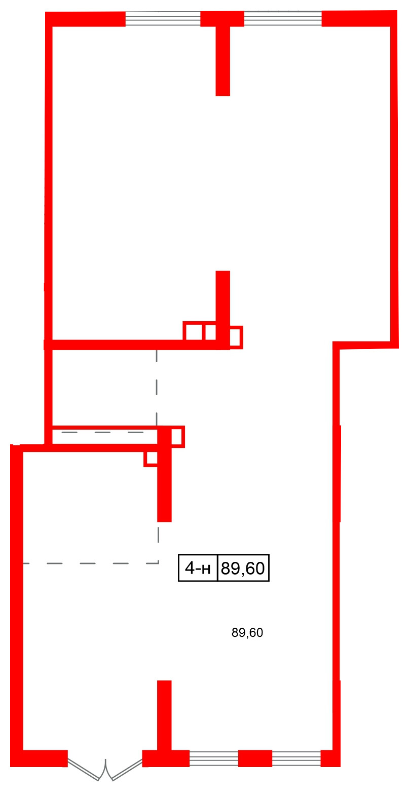 Помещение в ЖК Октябрьская набережная, 89.6 м², 1 этаж