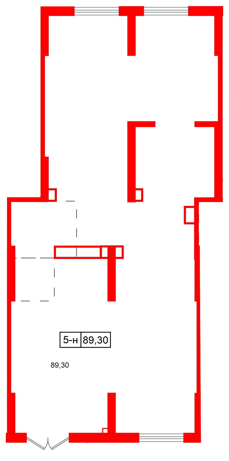 Помещение в ЖК Октябрьская набережная, 89.3 м², 1 этаж