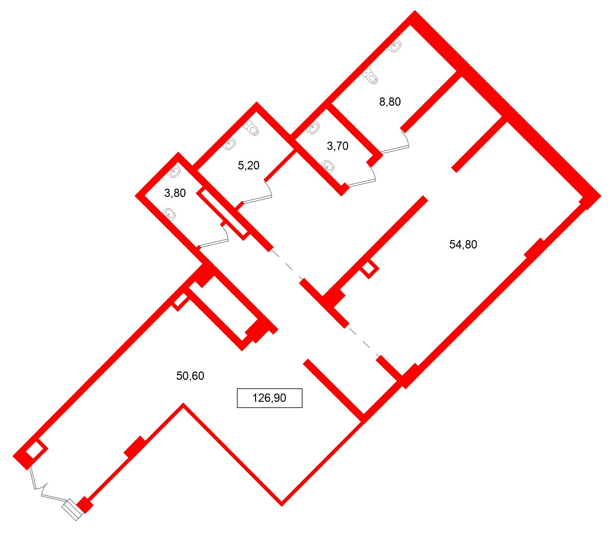 Помещение в ЖК Европейский парк, 126.9 м², 1 этаж