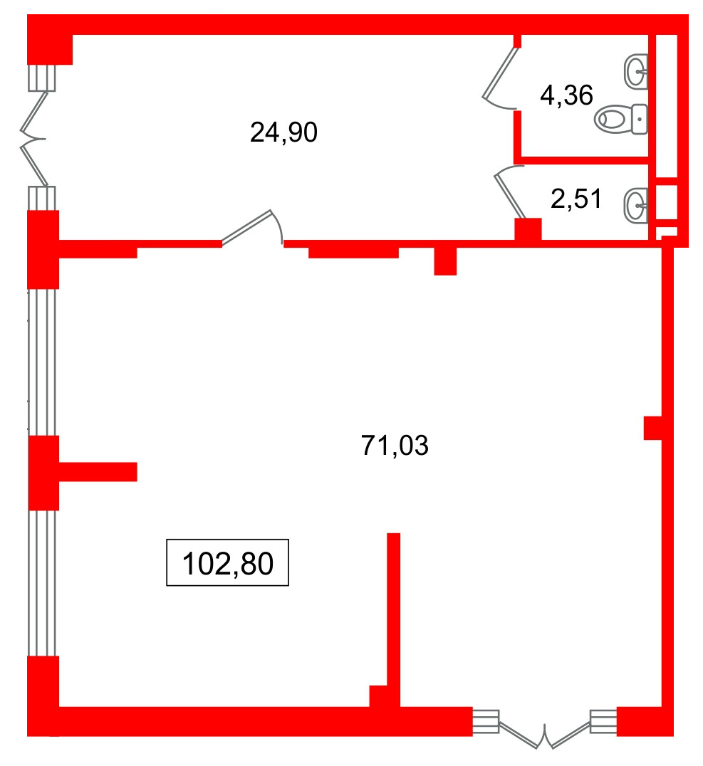 Помещение в ЖК Цивилизация на Неве, 102.8 м², 1 этаж