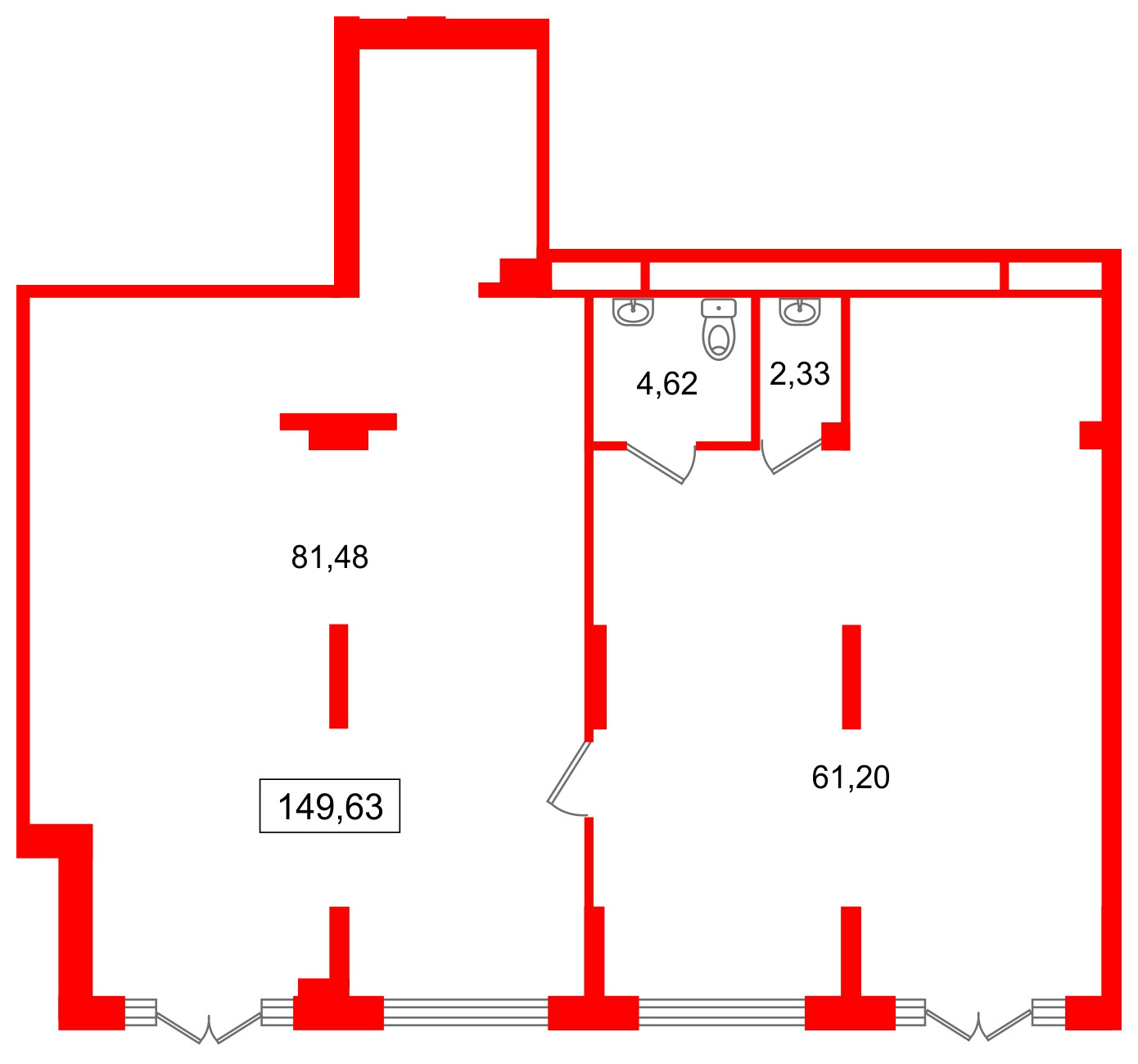 Помещение в ЖК Цивилизация на Неве, 149.63 м², 1 этаж