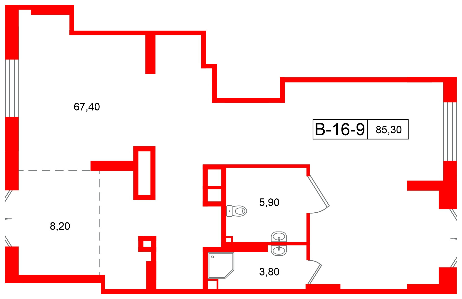 Помещение в ЖК Ягодное Река Парк, 85.3 м², 1 этаж