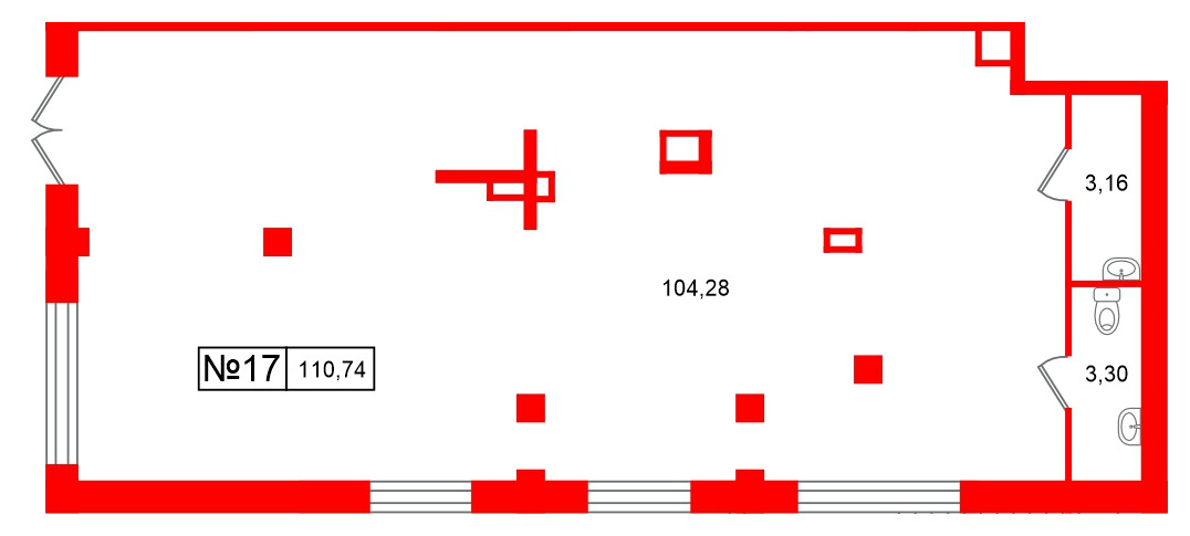 Помещение в ЖК Парадный ансамбль, 110.74 м², 1 этаж