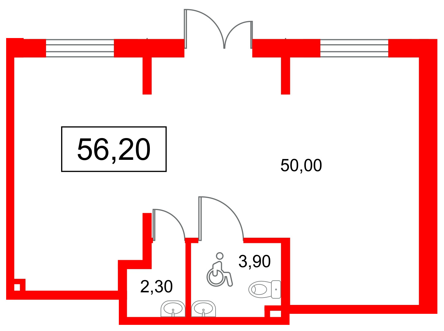 Помещение в ЖК Пулково Lake., 56.2 м², 1 этаж