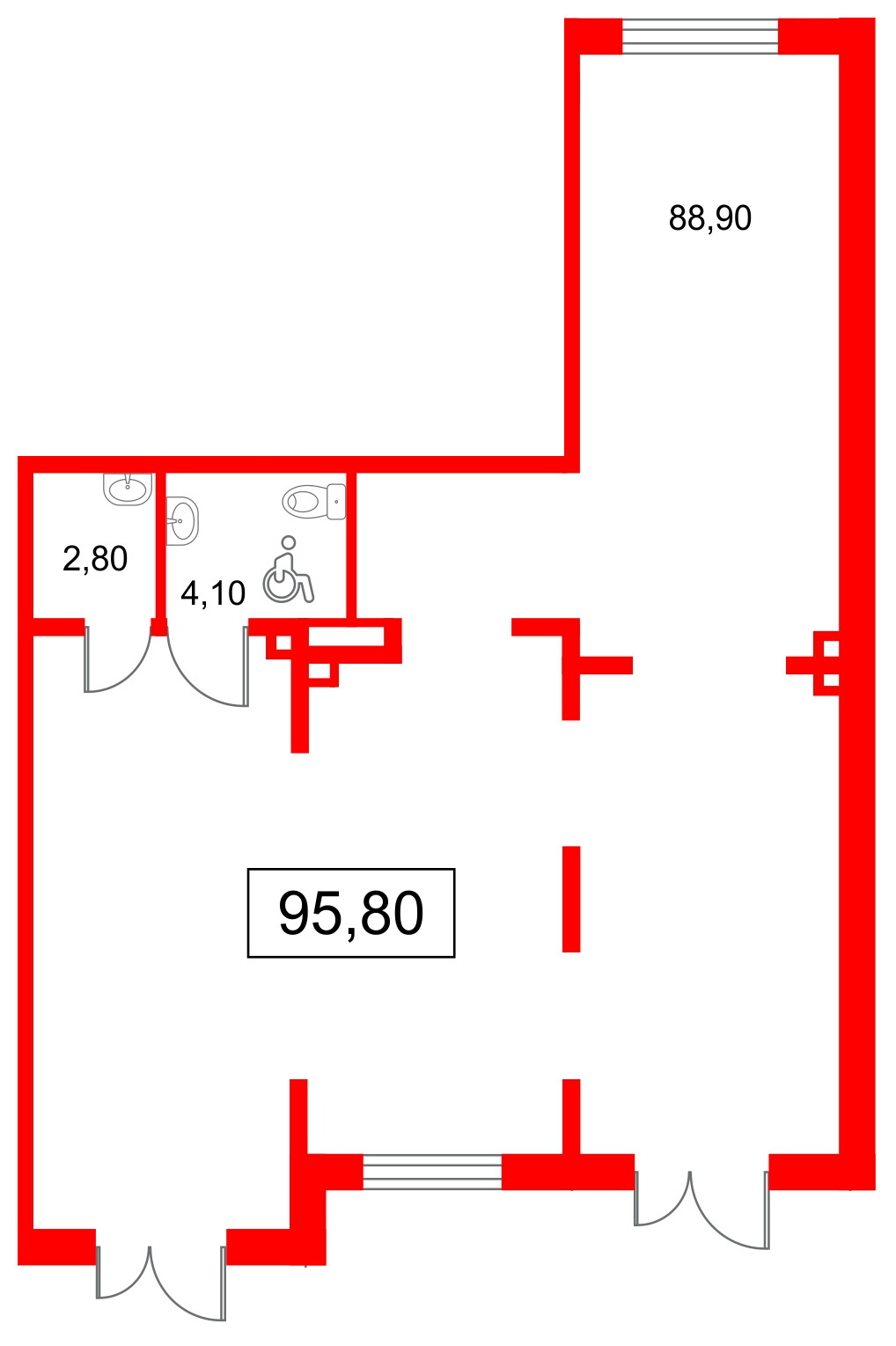 Помещение в ЖК Пулково Lake., 95.8 м², 1 этаж