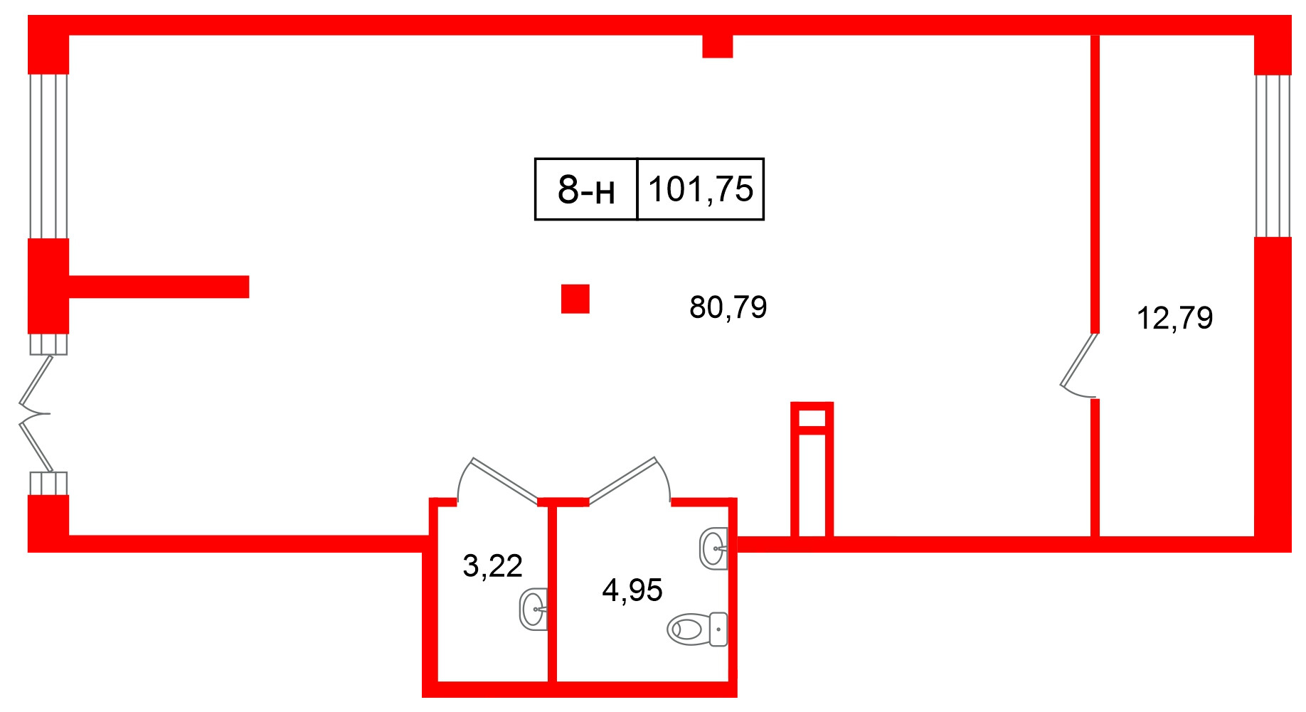 Помещение в ЖК Цивилизация на Неве, 101.75 м², 1 этаж