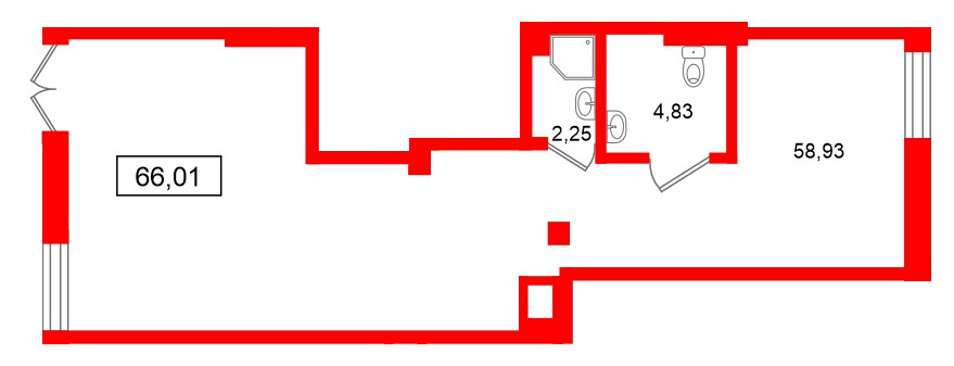 Помещение в ЖК Морская миля, 66.01 м², 1 этаж