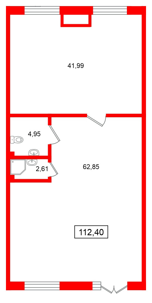 Помещение в ЖК Морская миля, 112.4 м², 1 этаж