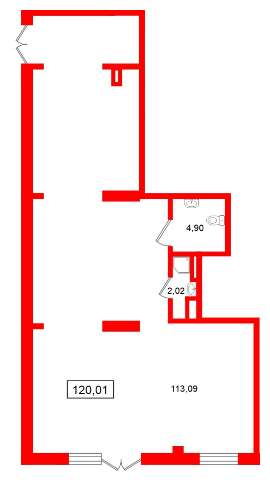 Помещение в ЖК Морская миля, 120.01 м², 1 этаж