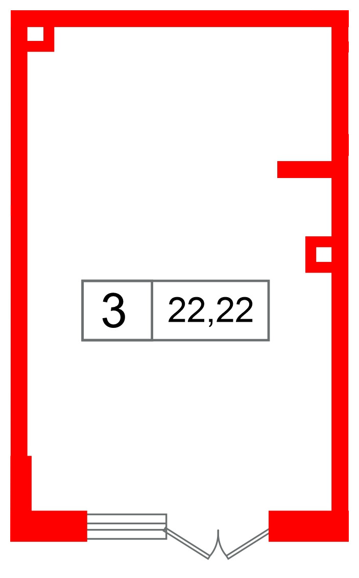 Помещение в ЖК А101Лаголово, 22.22 м², 1 этаж