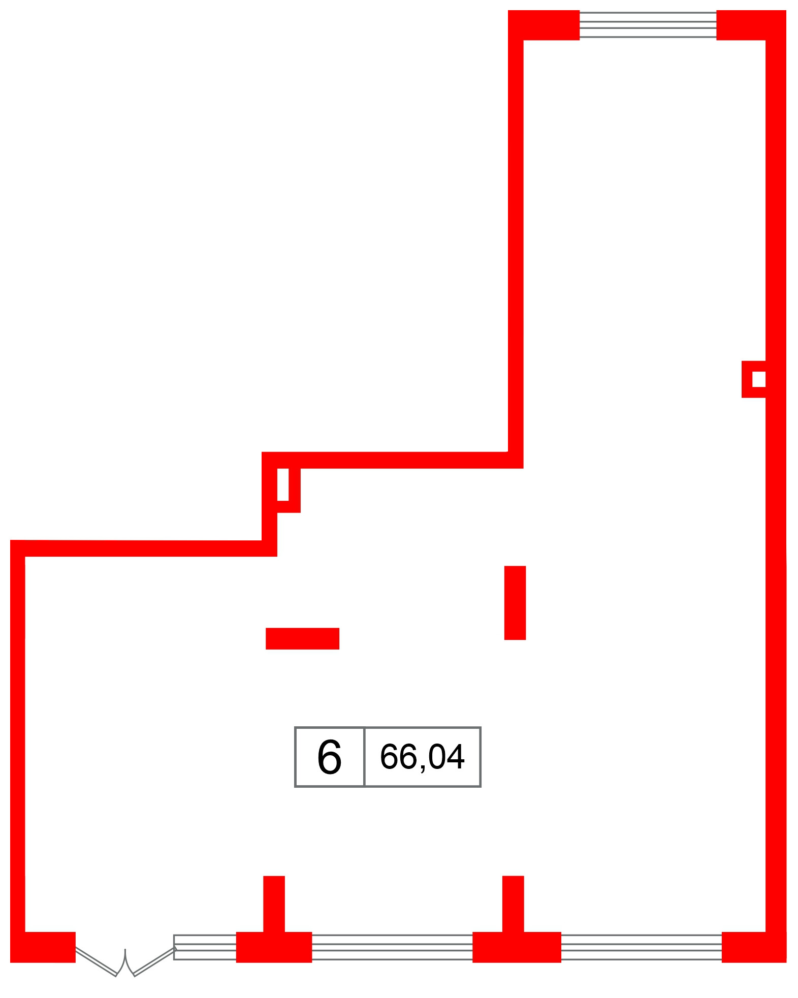 Помещение в ЖК А101Лаголово, 66.04 м², 1 этаж