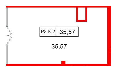 Помещение в ЖК Моско, 35.57 м², 3 этаж