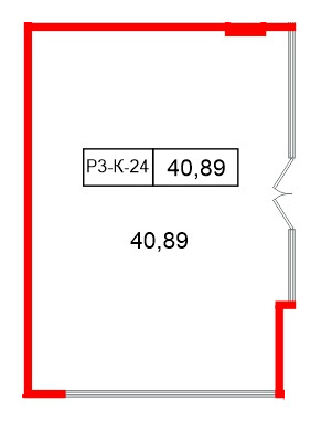 Помещение в ЖК Моско, 40.89 м², 3 этаж