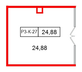 Помещение в ЖК Моско, 24.88 м², 3 этаж