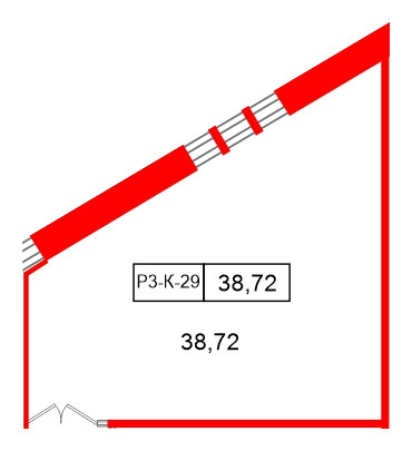 Помещение в ЖК Моско, 38.72 м², 3 этаж