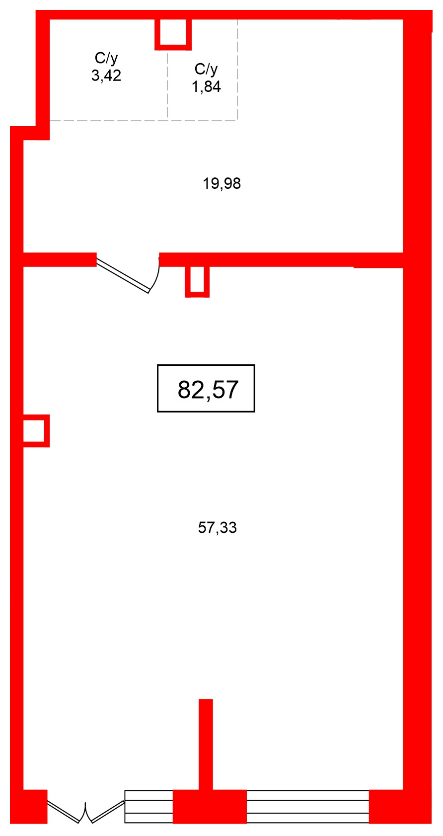 Помещение в ЖК Аквилон VERBA, 82.57 м², 1 этаж