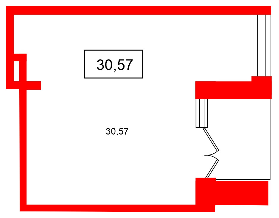 Помещение в ЖК Аквилон VERBA, 30.57 м², 1 этаж
