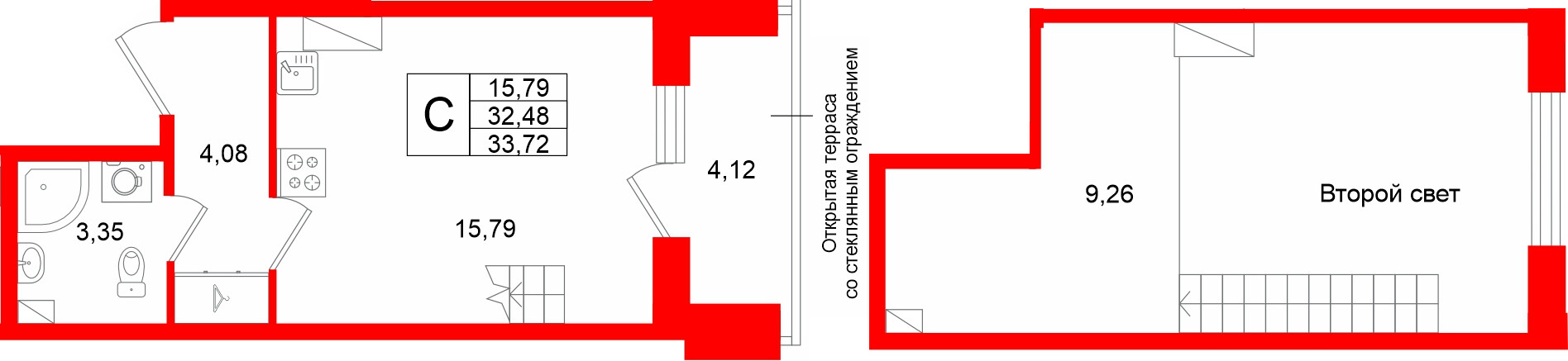 Квартира в ЖК «Аристократ», студия, 32.48 м², 8 этаж