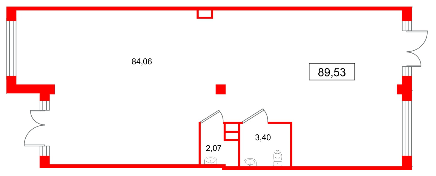 Помещение в ЖК Дубровский, 89.53 м², 1 этаж