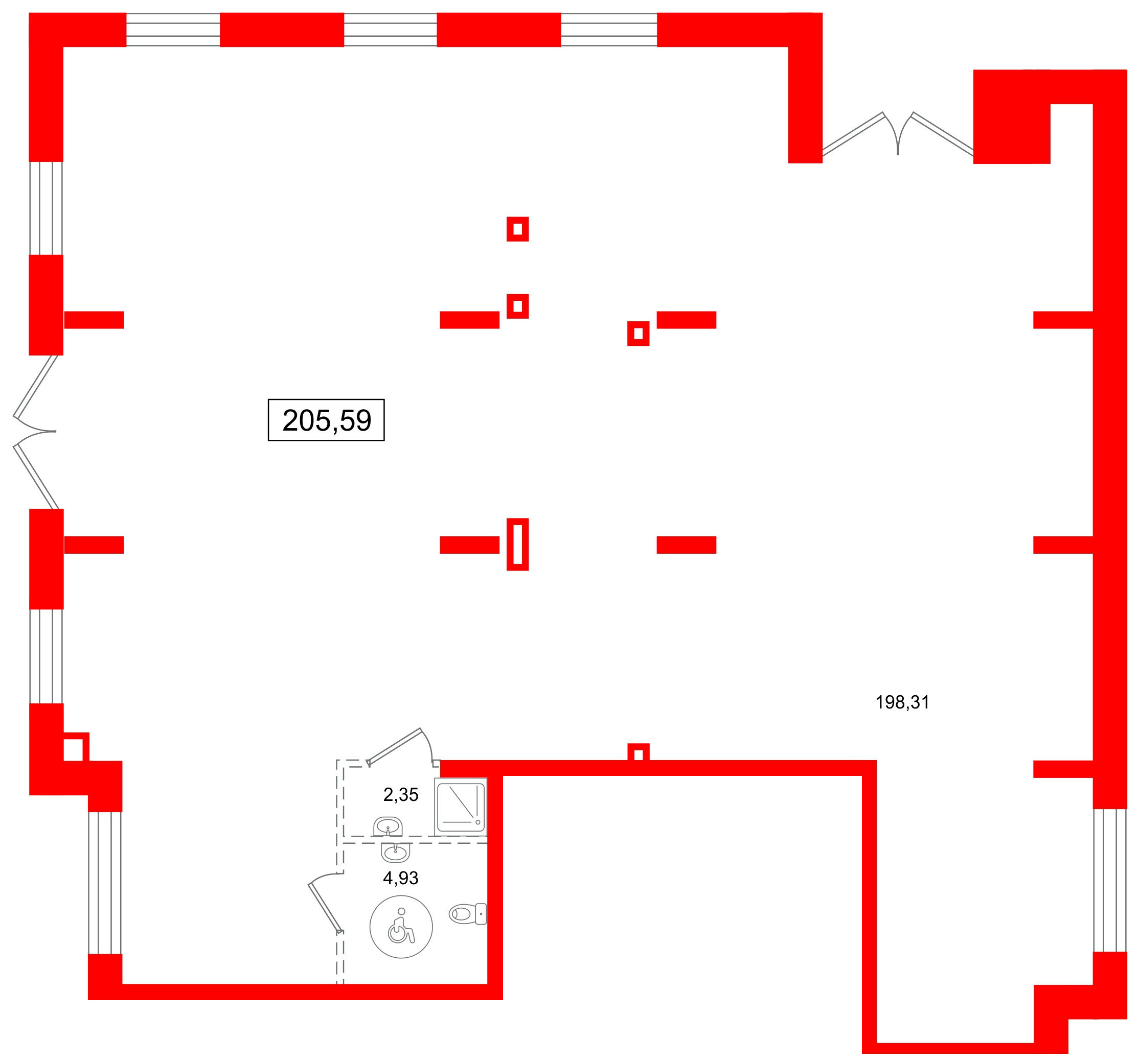 Помещение в ЖК Брусника в Новоселье, 205.6 м², 1 этаж