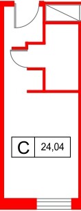 Планировка — Студия квартира, 24,0 м² в ЖК «Саан Московские ворота»