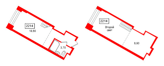 Планировка — — квартира, 31,2 м² в ЖК «МФК Авеню на Карповке»