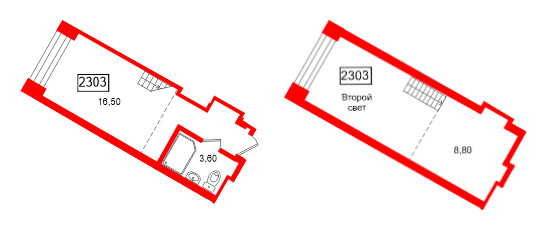 Планировка — — квартира, 30,3 м² в ЖК «МФК Авеню на Карповке»